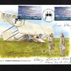 2019 Ireland The 100th Anniversary of the First Transatlantic Flight Commemorative Stamp An Post First Day Cover (FDC) signed by Co. Clare based artist, Vincent Killowry & Tony Alcock MBE