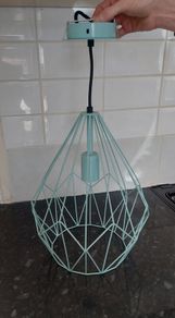 Modern pale blue metal ceiling light