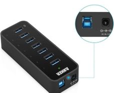 Anker 7-Port USB 3.0 Data Hub w/ 36W Power Adapter BC 1.2 Charging Port Splitter