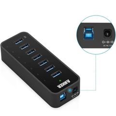 Anker 7-Port USB 3.0 Data Hub w/ 36W Power Adapter BC 1.2 Charging Port Splitter