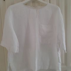 ZARA 100% Linen White Top New