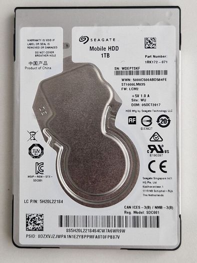 2x 1TB 2.5" 5400RPM HDD Hard Drives - Tested & Working