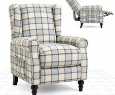 Recliner Chair Armchair Adjustable Single Chair Sofa for Relaxing Accent Chair Pushback for Living Room Bedroom Wing Back Reclining | Grey