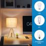 36cm Wood Bedside Table Lamp, Tripod Desk Lamp with Beige Linen Lampshade, On-Off Switch, Desk Lamps for Reading, Bedroom, Living Room, Study, Office, E27 Base Image 8
