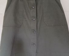khaki green cotton short skirt