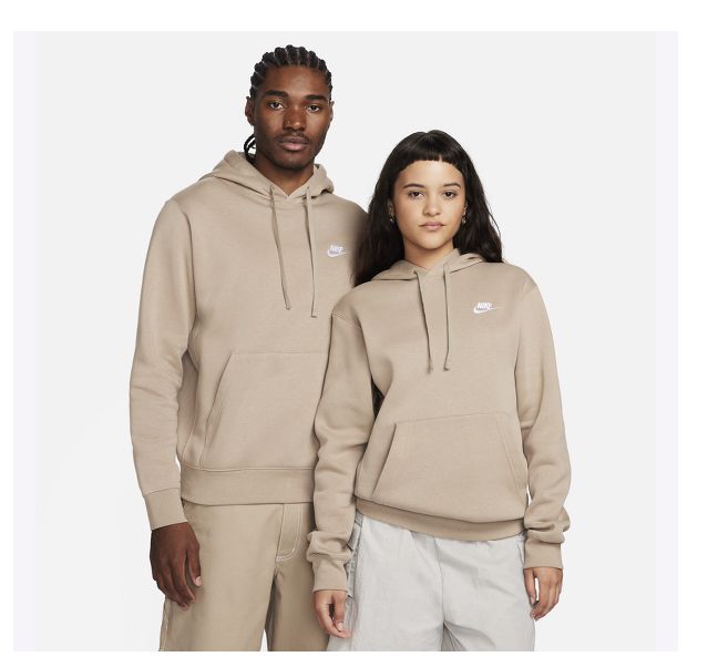 Nike Sportswear Club Fleece Pullover Hoodie, unisex, light brown, beige