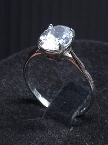 Vintage 18ct White Gold Solitaire Ring 750 Italy Size 54.5