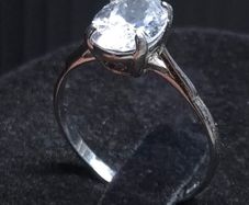 Vintage 18ct White Gold Solitaire Ring 750 Italy Size 54.5
