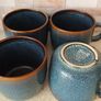 Set of 4 IKEA GLADELIG Mugs Deep Blue  Earthy Gold Image 3