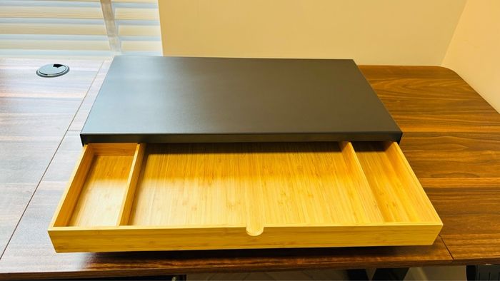 IKEA Eloven Monitor Stand with Bamboo Drawer - Black - 2 items available