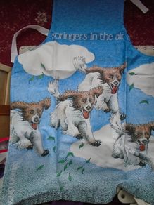 Cotton apron, Simon Drew apron, Springer spaniels apron, Gift, New