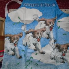 Cotton apron, Simon Drew apron, Springer spaniels apron, Gift, New