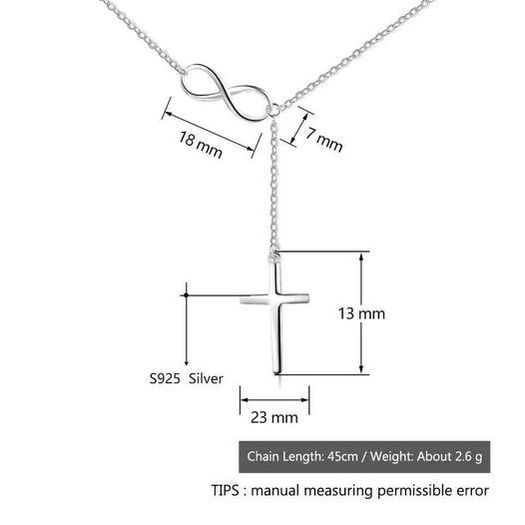 Beautiful Necklace 925 Cross Infinity