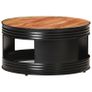 Coffee Table Black 68x68x36 cm Solid Acacia Wood Image 8