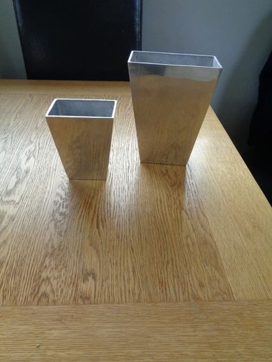 Set of Chrome Vases x 2 for Sale