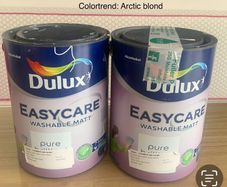 2 x 5 Litre tins ARCTIC BLOND DULUX Easycare Washable Matt paint.