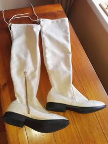 Cream Suede Boots