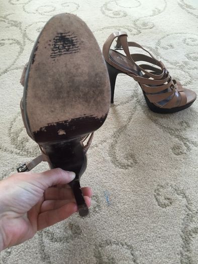 Tan high heels