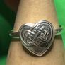 Handmade sterling silver Celtic heart ring. Size Q Image 4