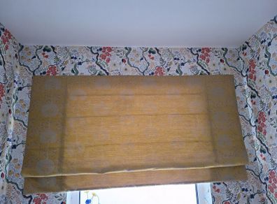Roman Blinds Yellow/Gold Oriental Pattern