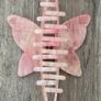 Iridescent White, Cream and Pink Long Butterfly Claw Clips Image 9