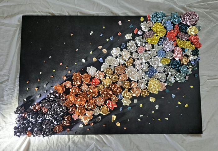 Unique handmade ceramic art wall piece