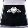Vintage Sterling Silver 925 Hearts Shaped  Engagement Ring size R - 3,14g Image 4