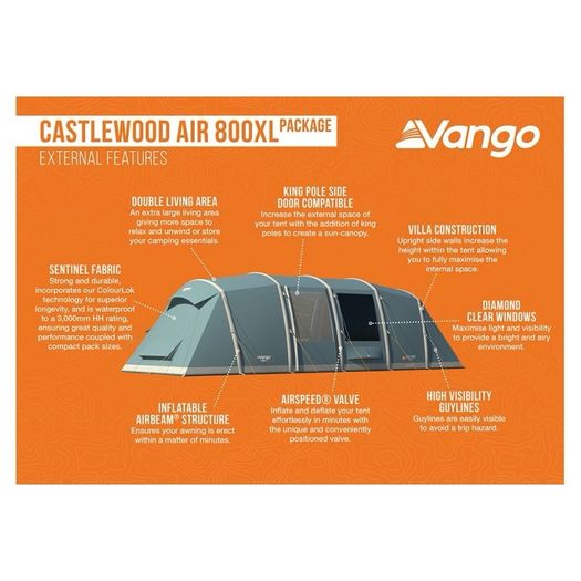 Vango Air tent - Castlewood (8 man tent) with extras
