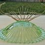 Vintage green uranium glass platter set in a brass frame Image 6
