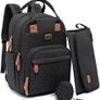 Changing Bag Backpack, Large Nappy Back Pack Multifunction Baby Bags with Portable Changing Mat, Pacifier Holder, and Stroller Straps, for Mom and Dad Image 8
