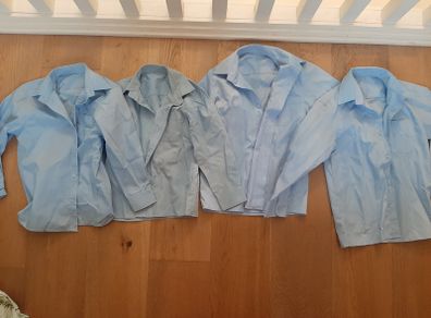4 Blue School Shirts Ages 4, 5-6, 6-7