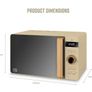 Nordic Digital Microwave with 6 Power Settings, 60 Minute Timer, LED Display and Defrost Mode, 20L, 800W, Oatmeal Image 3