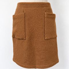 Gallery Brown Wool Blend Skirt With Pockets Size UK 10-12