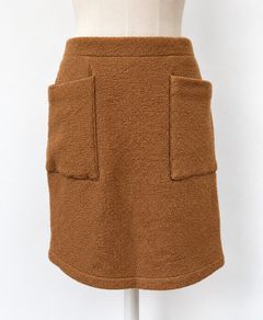 Gallery Brown Wool Blend Skirt With Pockets Size UK 10-12