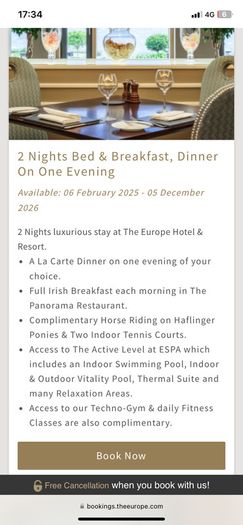 The Europe Hotel & Resort Gift Voucher