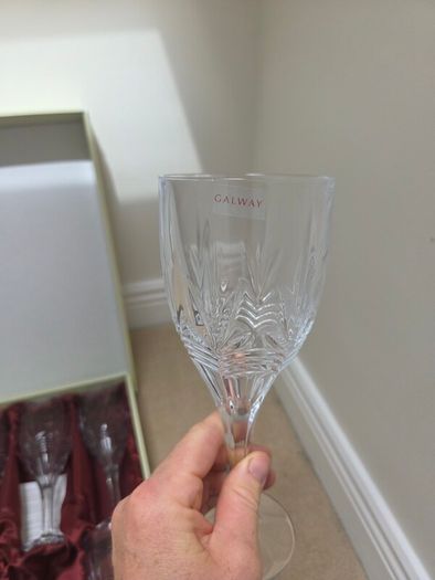 Galway Crystal Kells Wine Glasses 6 goblets