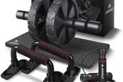 FREE EXPRESS SHIPPING  Gym Equipment for Home Workout (Ab Roller Wheel Set, Skipping Rope, Push-up Handles). Fitness Exercise, Strength Training Equipment for Abs, Weight Loss, Sport Accessories for Men Women