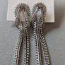 Silver Chandelier Earrings with Knots and Rhinestones Image 2