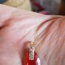 14 ct gold pendant withNatural  Carneol stone and Natural  diamonds Image 6