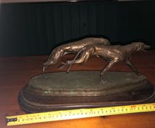 Bronze effect greyhounds