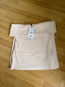 Zara Beige Bandeau Top Size Xxl Uk 16/18 New With Tags