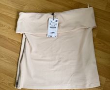 Zara Beige Bandeau Top Size Xxl Uk 16/18 New With Tags