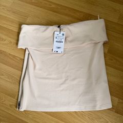 Zara Beige Bandeau Top Size Xxl Uk 16/18 New With Tags