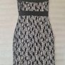 Quiz Black & White Patterned Bodycon Dress - Size 8 / EU 36 Image 6