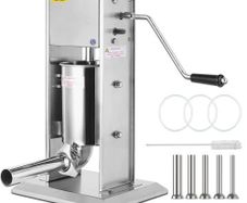 Sausage Stuffer 3L/7Lbs Sausage Maker with 5 Filling Nozzles Manual Sausage Stuffing Machine 2 Optional Speed Vertical Sausage Maker Kit For Home & Commercial Use Stainless Steel (FREE SHIPPING)