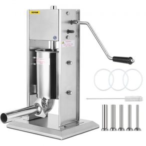 Sausage Stuffer 3L/7Lbs Sausage Maker with 5 Filling Nozzles Manual Sausage Stuffing Machine 2 Optional Speed Vertical Sausage Maker Kit For Home & Commercial Use Stainless Steel (FREE SHIPPING)