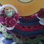 Two Aynsley China Posy Baskets With Roses Image 4