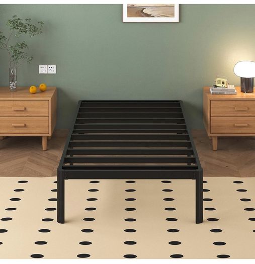 Teen 3ft Single Bed Frames with Rounded Corner Legs, Heavy Duty Metal Bed Frame Single with Steel Slats Support, Single Bed 36 cm High, Noise Free, Easy Assembly