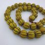 Antique African Yellow Melon Shape Glass beads Necklace Strands Image 10