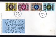 1977 Great Britain Silver Jubilee Commemorative Stamps First Day Cover (FDC).
